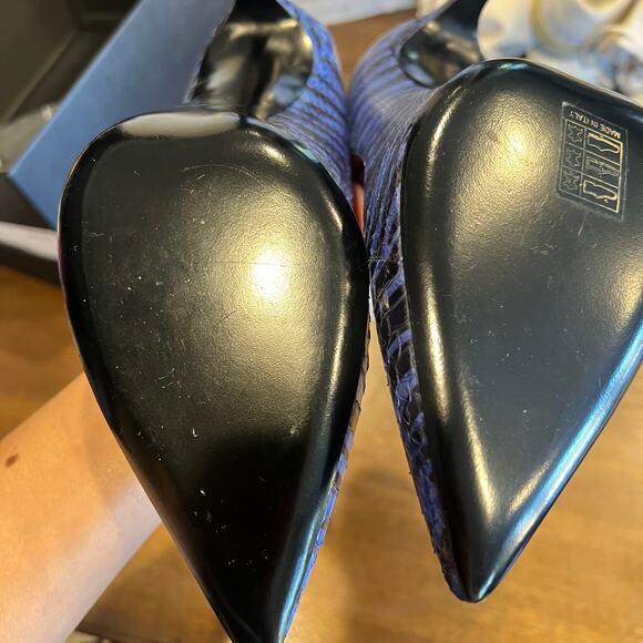 Saint Laurent YSL Yves  'Khan' black/blue SNAKESKIN shoes EU 40 US 10 - Picture 4 of 9